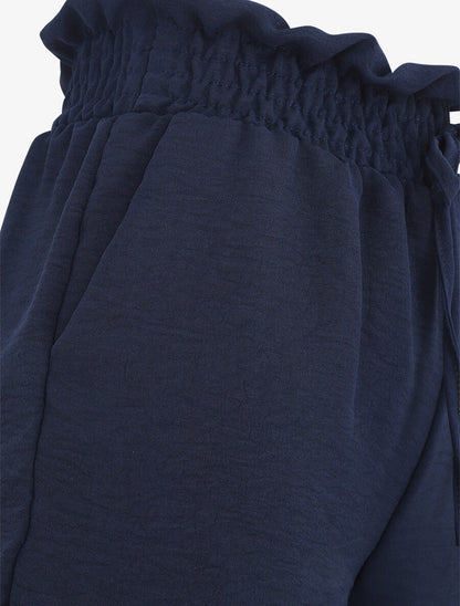 Mini short à taille élastiquée - Marine - 3