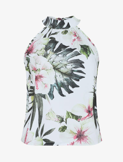 Top sans manches imprimé tropical - Vert - 1