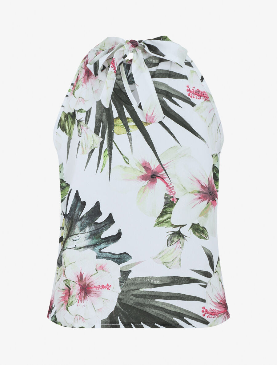 Top sans manches imprimé tropical - Vert - 2