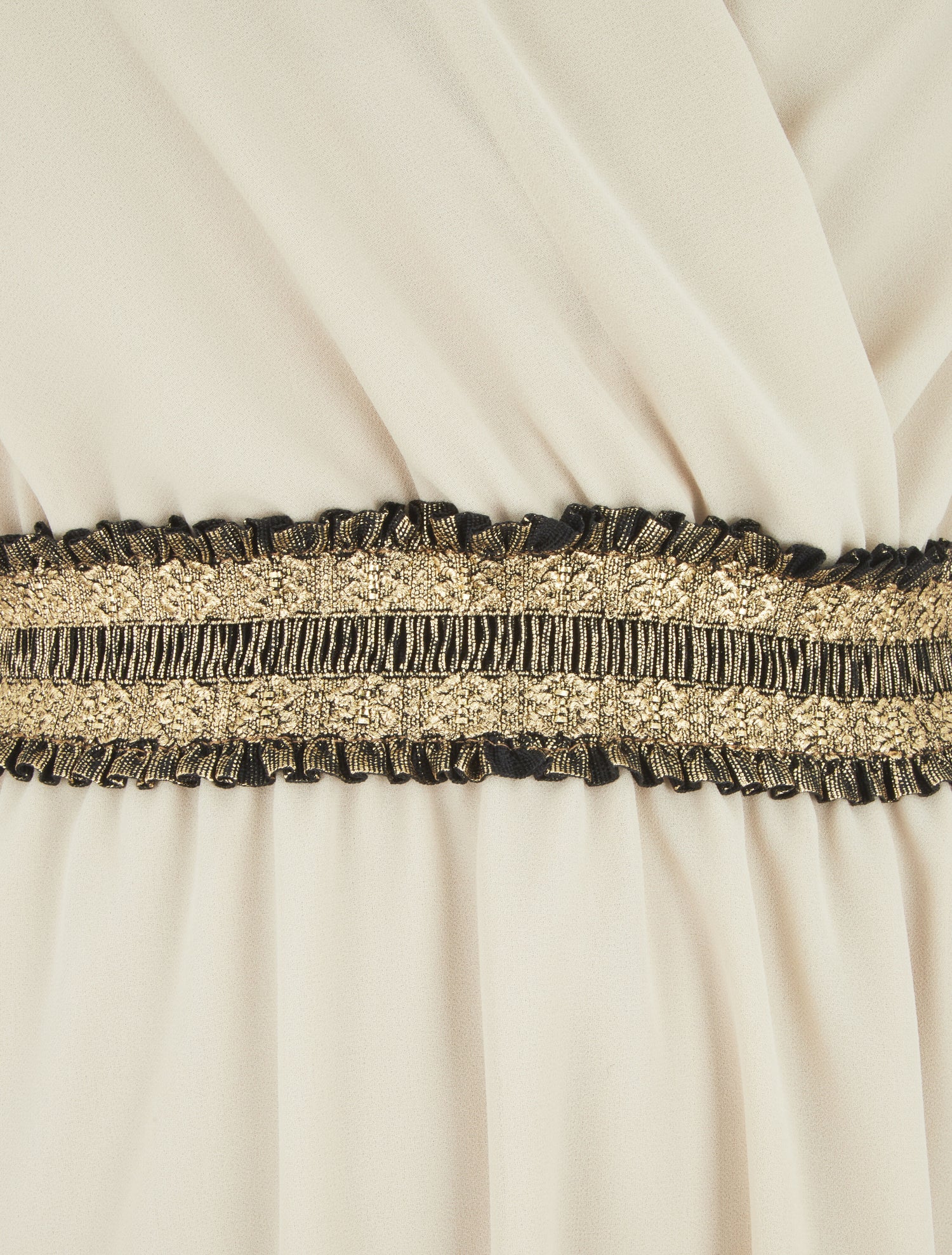 Robe sans manches taille élastiquée irisée - Beige - 3