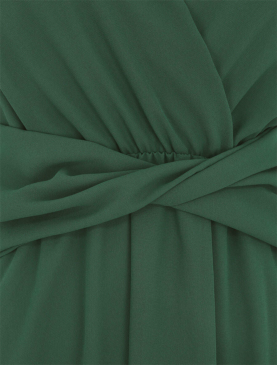 Robe fluide sans manches évasée - Vert foncé - 3