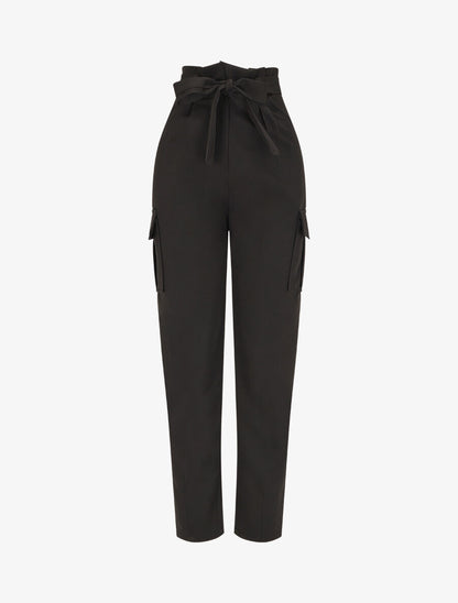 Pantalon cargo taille haute - Noir - 5