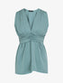 Top empire uni sans manches col V - Turquoise - 1