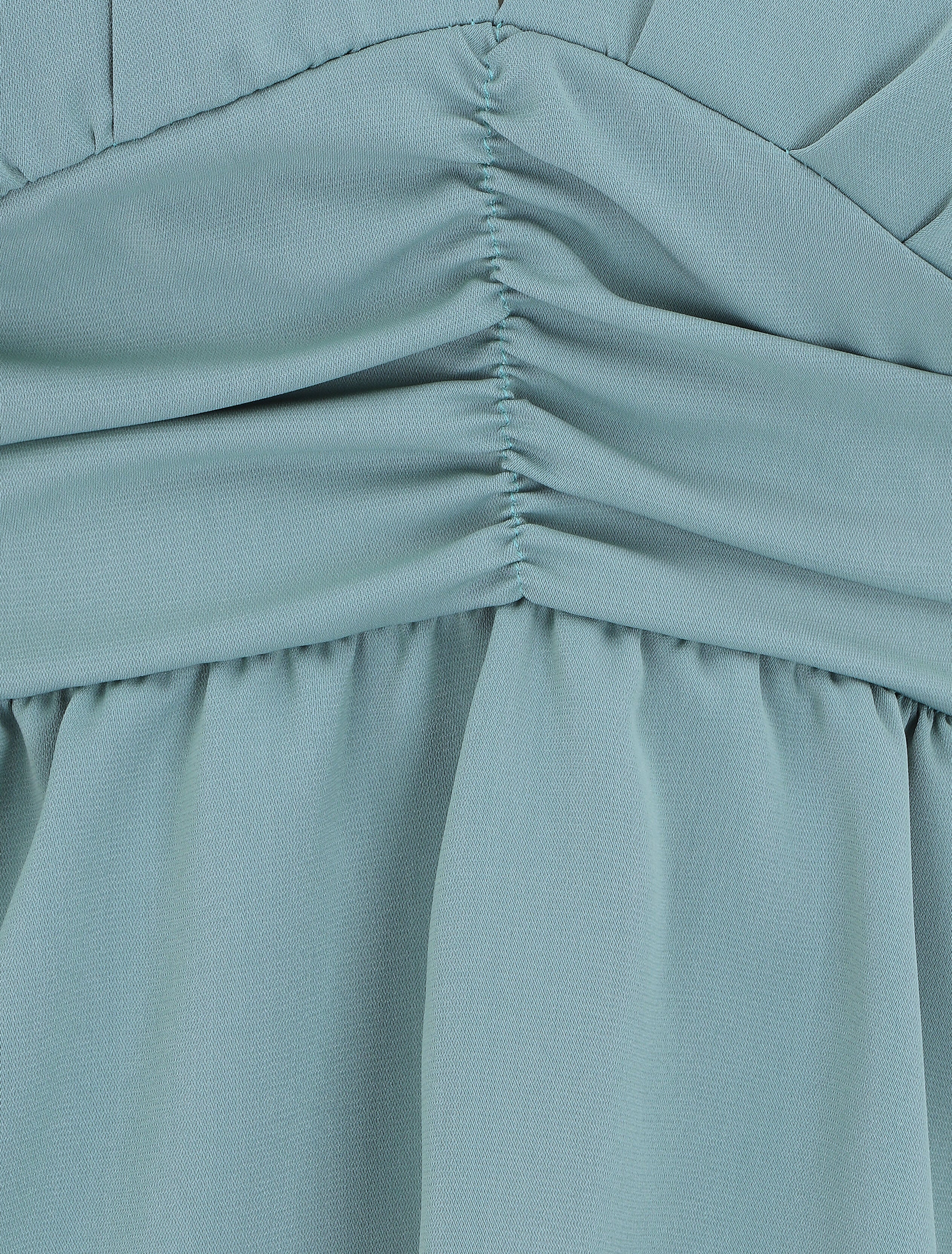 Top empire uni sans manches col V - Turquoise - 3