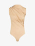 Body sans manches satiné et drapé - Beige - 5