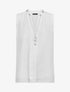 Top sans manches en voile avec bijou - Blanc - 5