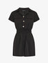 Combishort fluide à taille élastiquée - Noir - 1