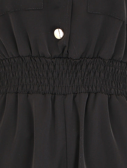 Combishort fluide à taille élastiquée - Noir - 3