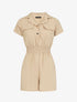 Combishort fluide à taille élastiquée - Beige - 1