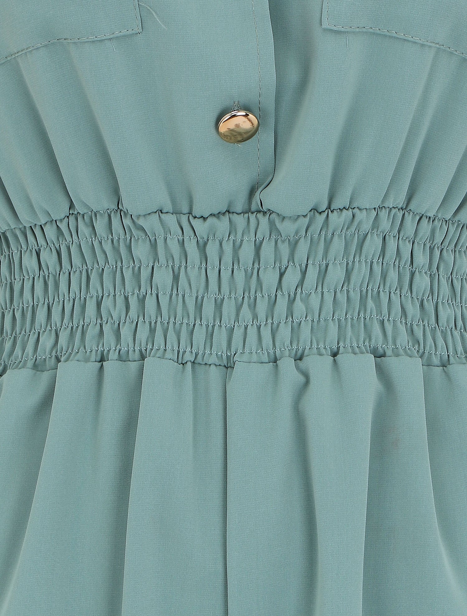 Combishort fluide à taille élastiquée - Bleu canard - 3