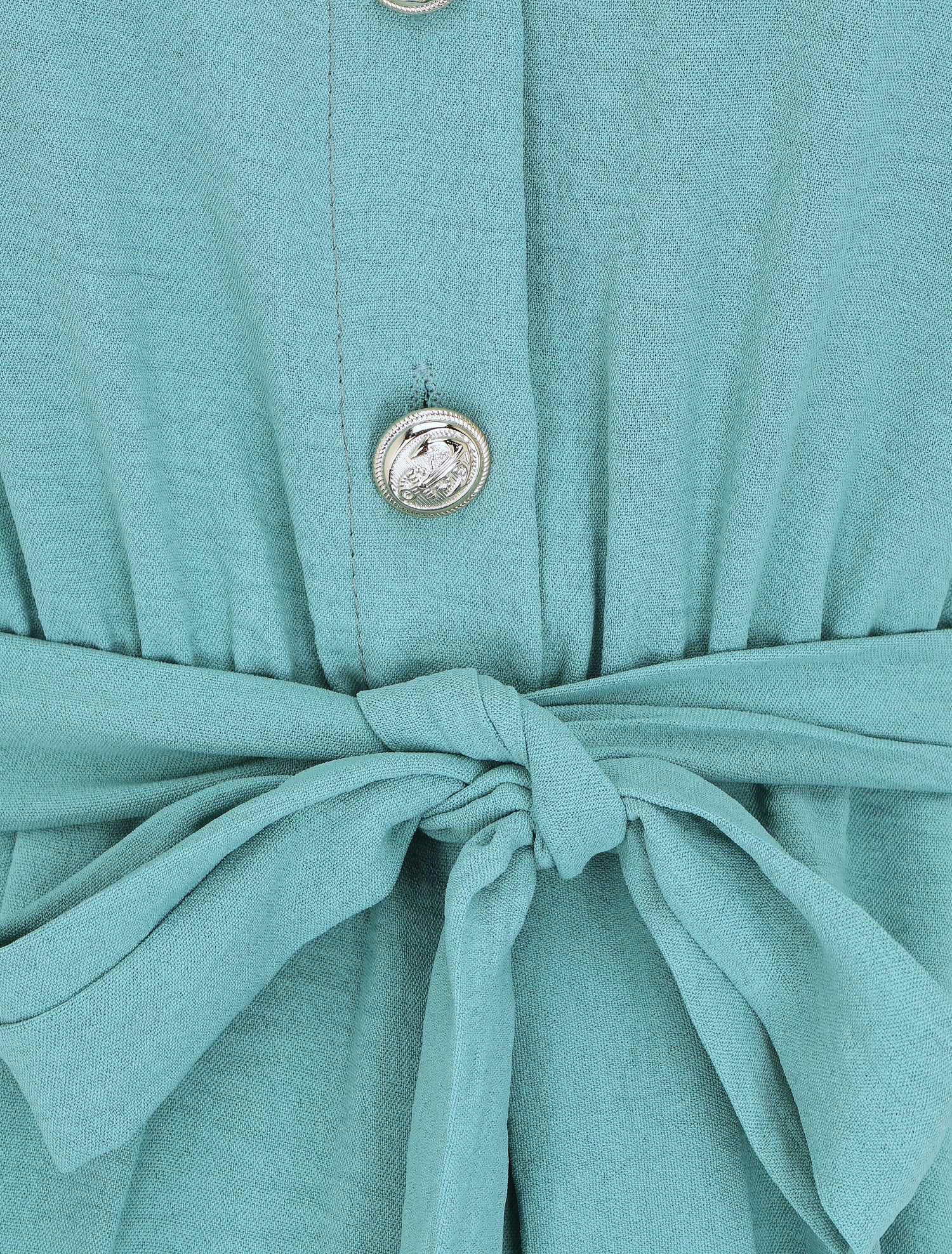 Robe unie à taille élastiquée - Vert d&