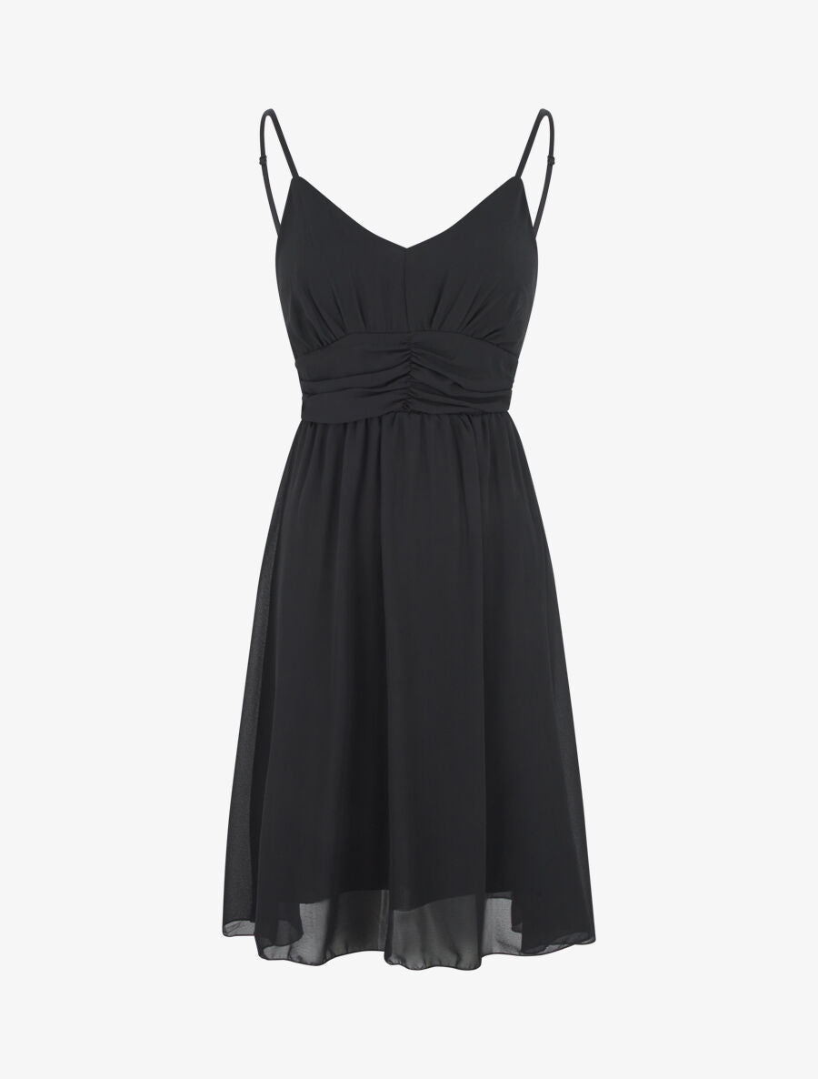 Robe courte unie - Noir - 1