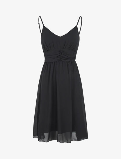 Robe courte unie - Noir - 1