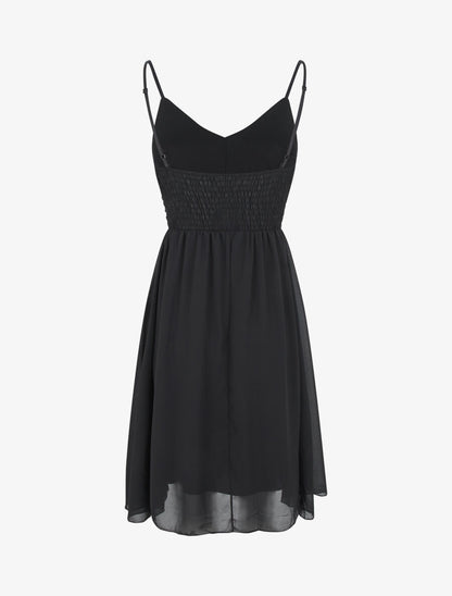 Robe courte unie - Noir - 2