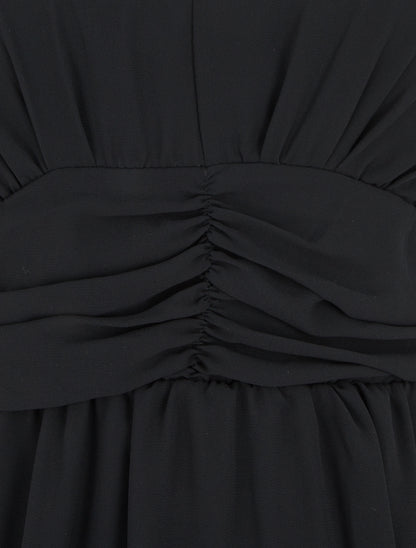 Robe courte unie - Noir - 3