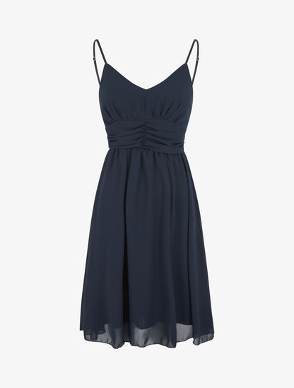 Robe courte unie - Marine - 1