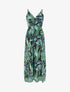 Robe longue à imprimé feuilles - Noir - 1