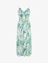 Robe longue à imprimé feuilles - Blanc - 1