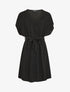 Robe droite unie ceinturée - Noir - 1