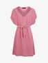 Robe droite unie ceinturée - Vieux rose - 1