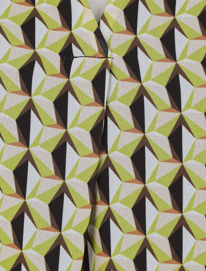 Top fluide sans manches imprimé mosaïque - Noir/vert - 3