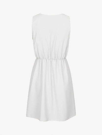 Robe courte sans manches à chaîne - Blanc - 2