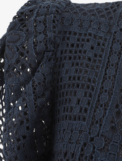 Top uni en maille - Marine - 3