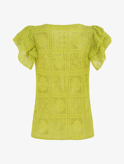 Top uni en maille - Vert anis - 2