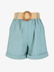 Short à revers uni - Vert d&