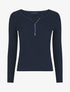 Pull côtelé manches longues - Marine - 1