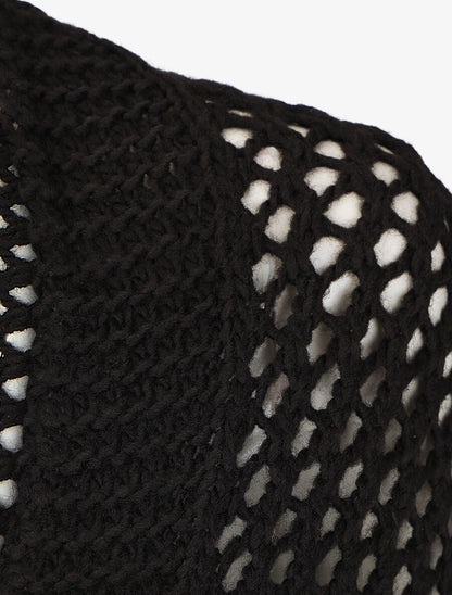 Gilet ample en maille - Noir - 3