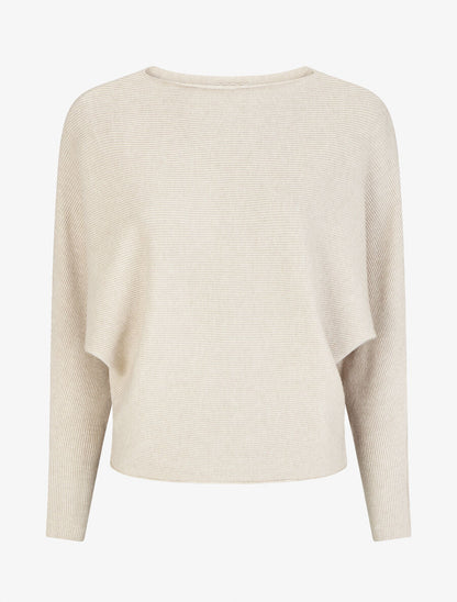Pull chauve-souris uni - Beige - 1