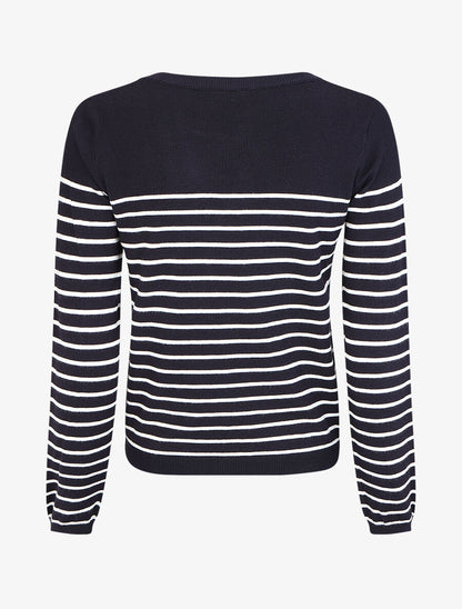 Pull marinière manches longues - Marine - 2