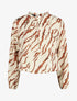 Top col montant imprimé marbré - Beige - 1