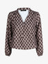 Top manches longues imprimé géométrique - Taupe - 1