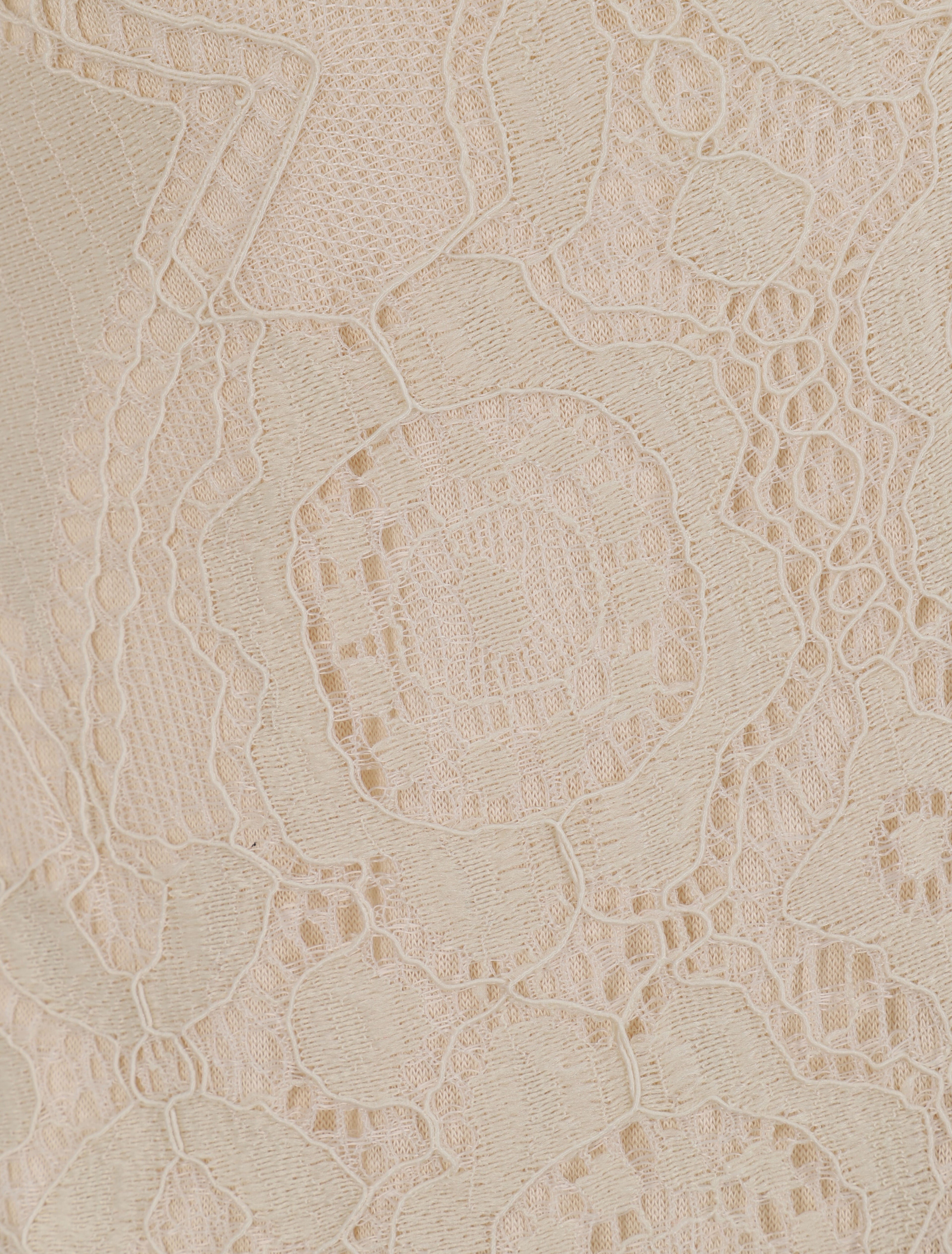 Body en dentelle à manches courtes - Beige - 3