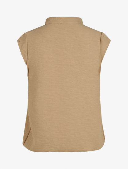 Top uni sans manches - Camel - 2