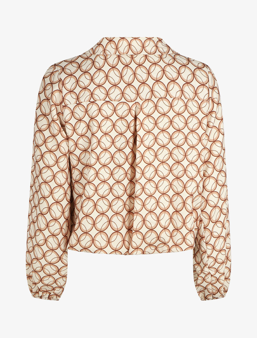 Top cache-coeur imprimé cercles - Beige - 2