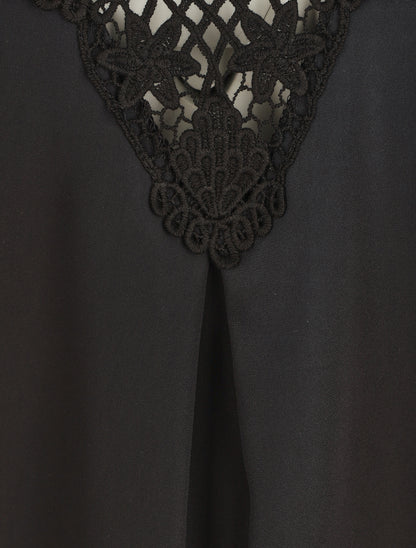 Top fluide dos en crochet - Noir - 3