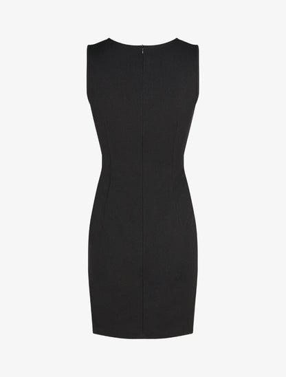 Robe ajustée sans manches à noeud - Noir - 2