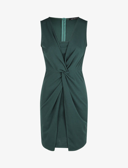 Robe ajustée sans manches à noeud - Vert foncé - 4