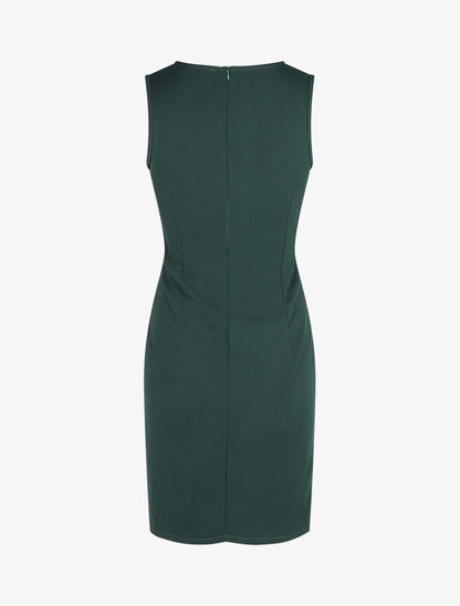 Robe ajustée sans manches à noeud - Vert foncé - 2