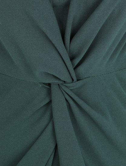 Robe ajustée sans manches à noeud - Vert foncé - 3