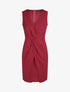 Robe ajustée sans manches à noeud - Bordeaux - 4