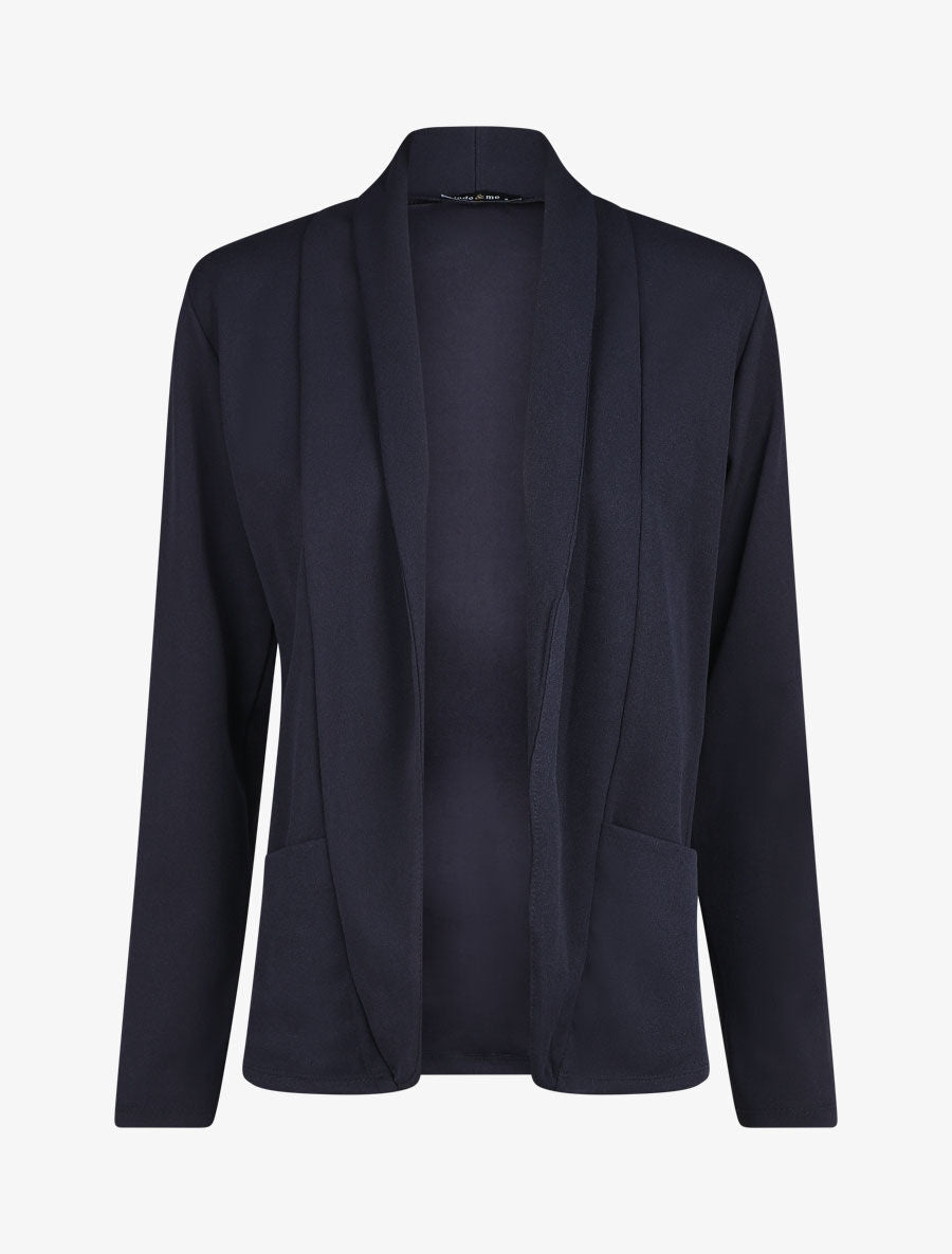 Blazer fin uni coupe droite - Marine - 4