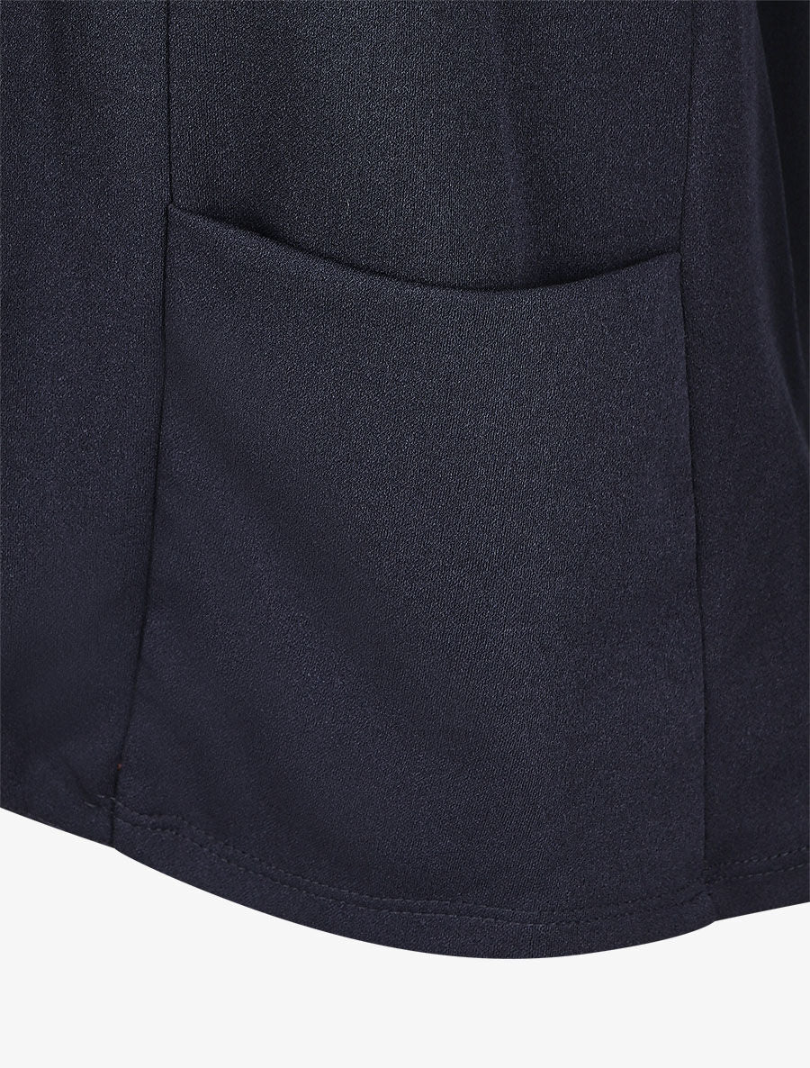 Blazer fin uni coupe droite - Marine - 3