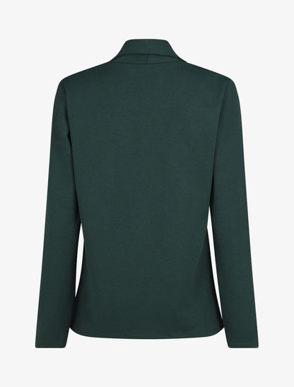 Blazer fin uni coupe droite - Vert foncé - 2