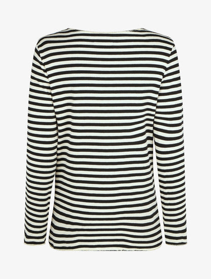 Pull rayé droit irisé - Noir - 2