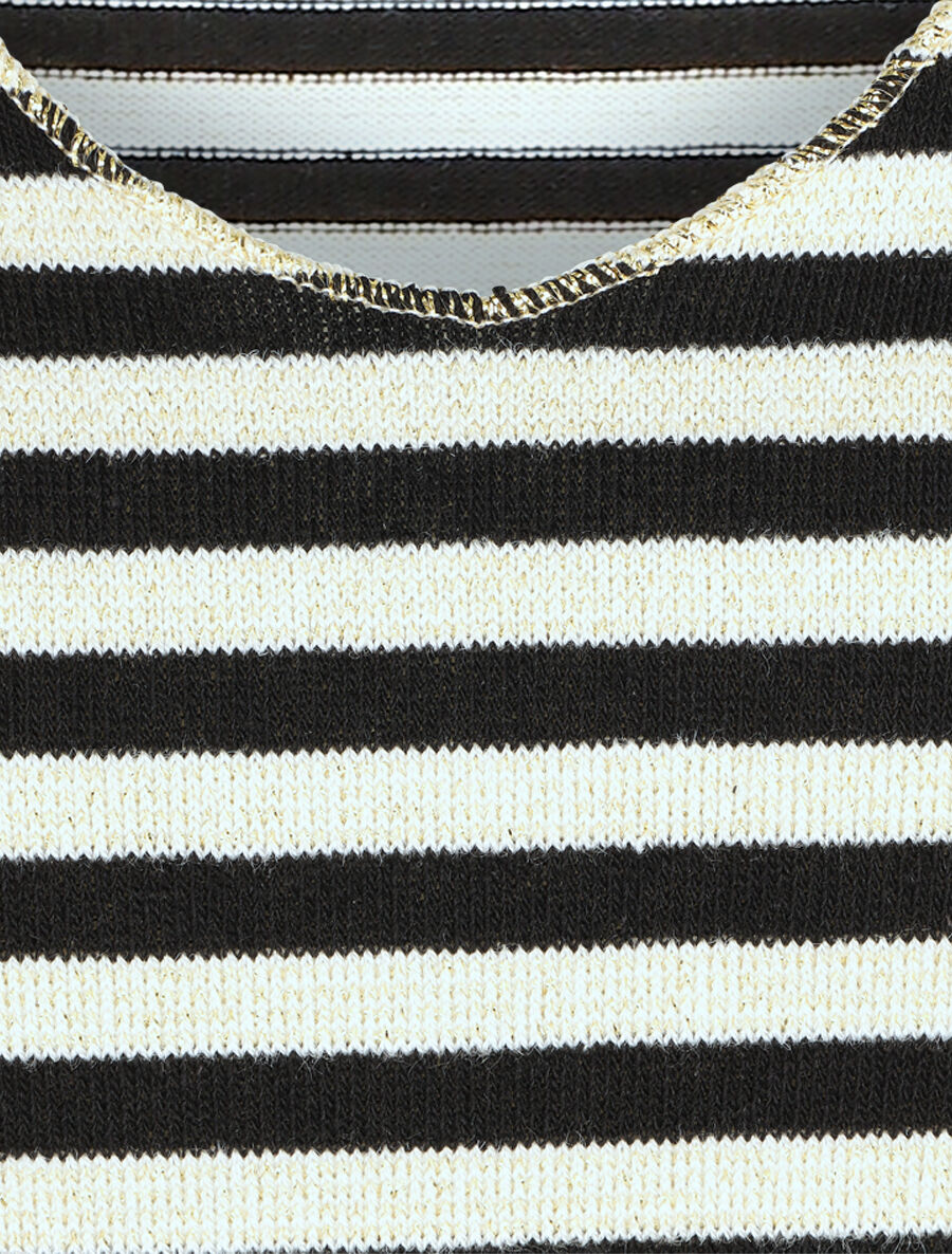 Pull rayé droit irisé - Noir - 3