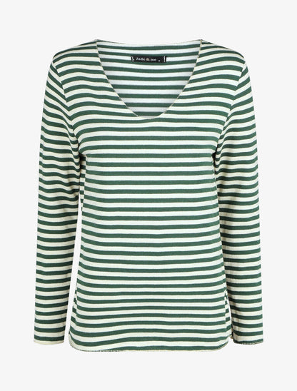 Pull rayé droit irisé - Vert - 4